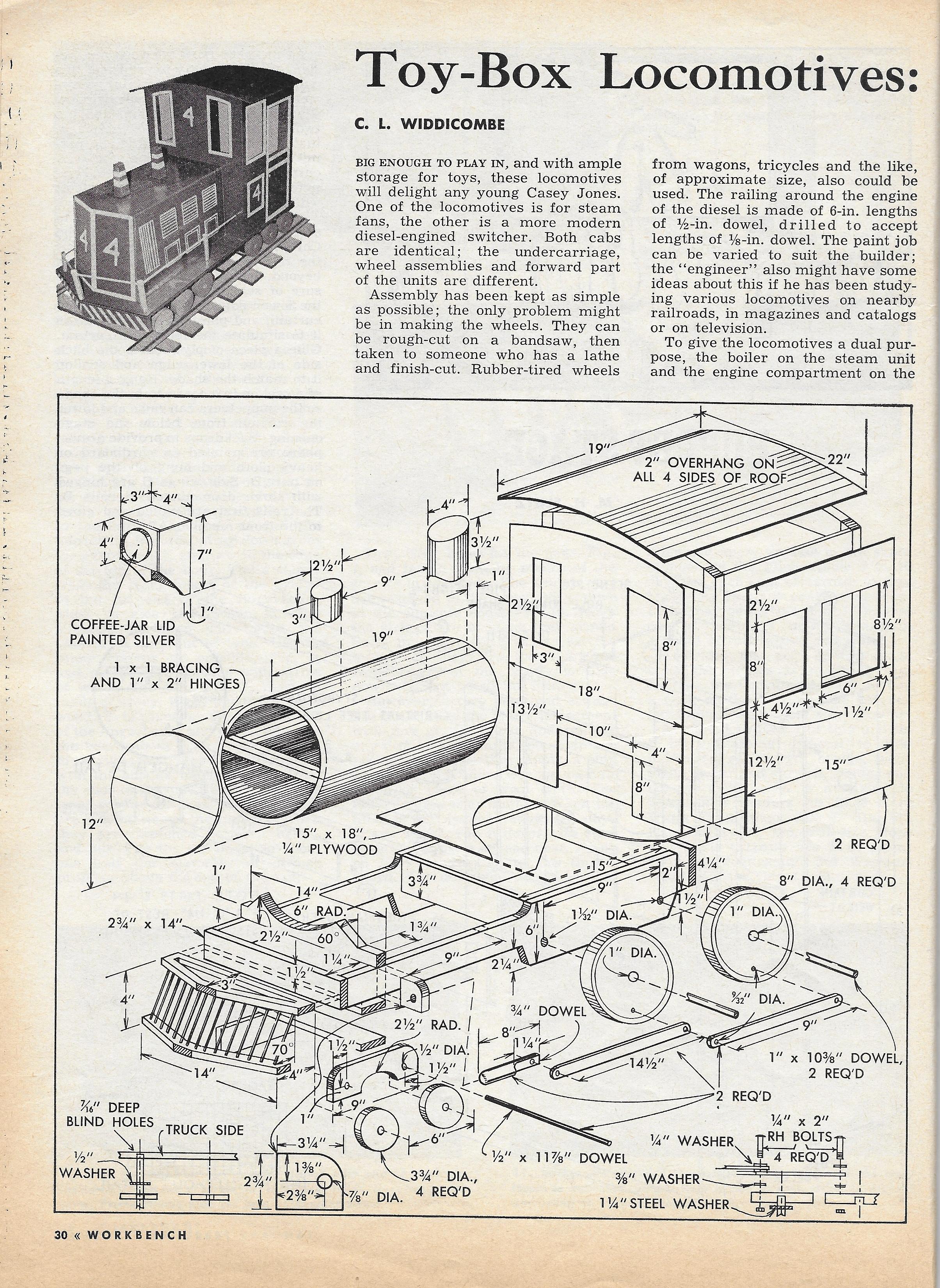 Workbench Magazine 1962 Jan-Feb Locomotive Toybox