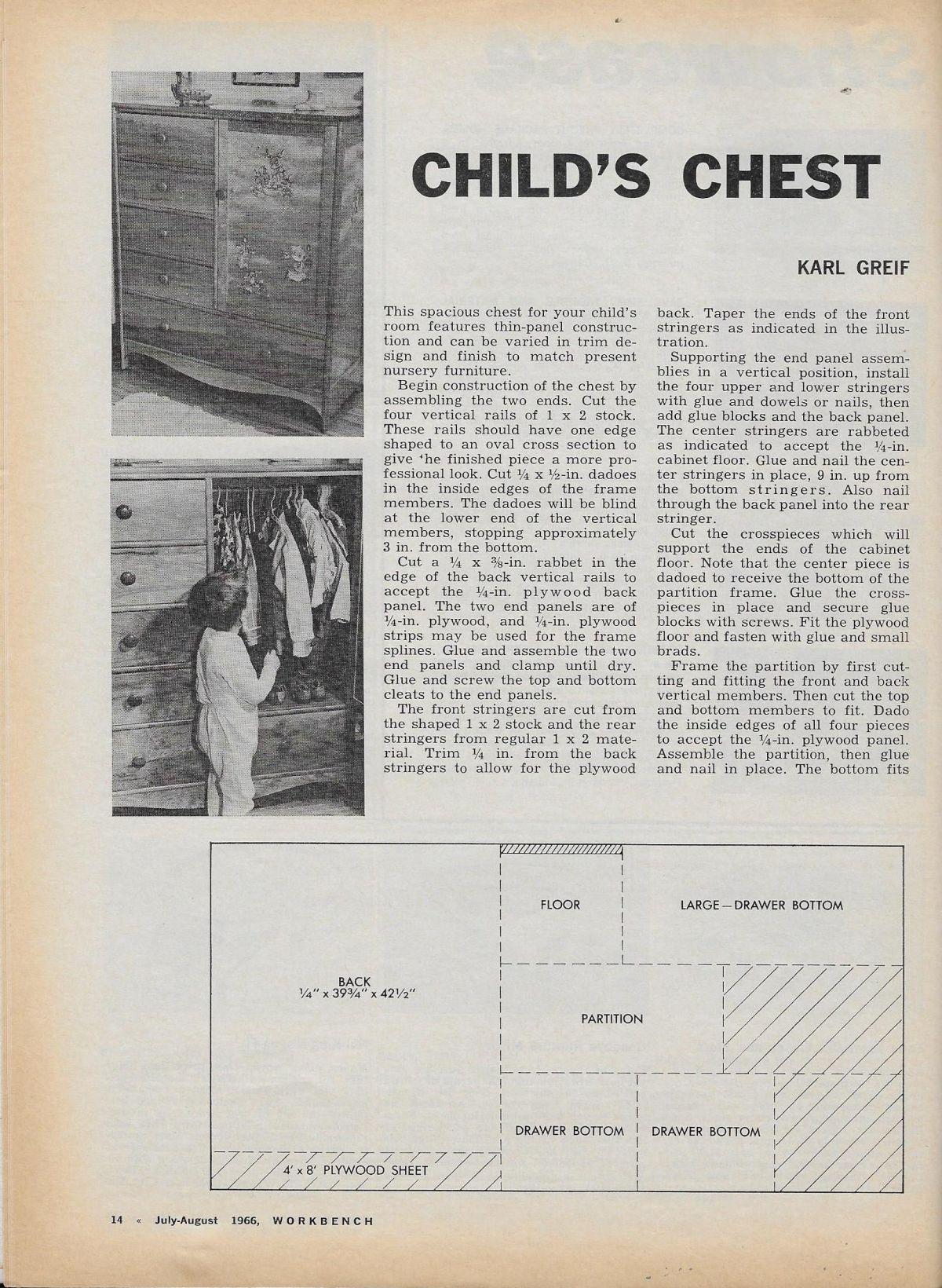 Workbench Magazine July-August 1966 Childs Chest