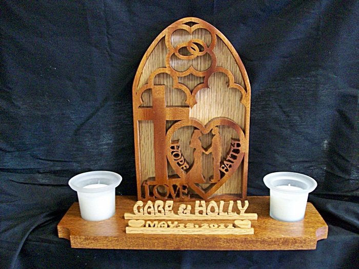 Wedding plaque / candle holder
