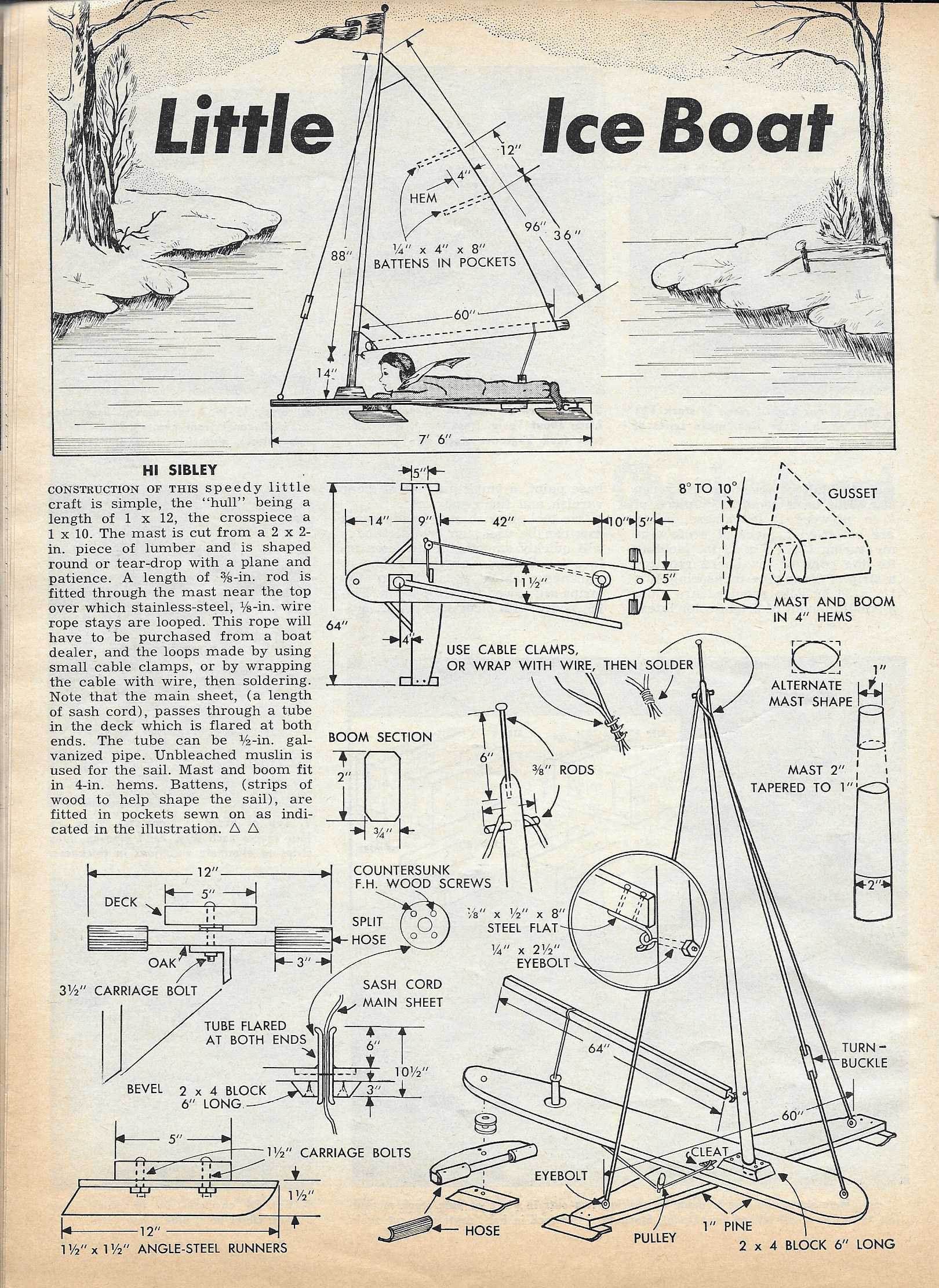 Workbench Magazine 1962 Jan-Feb Little Ice Boat