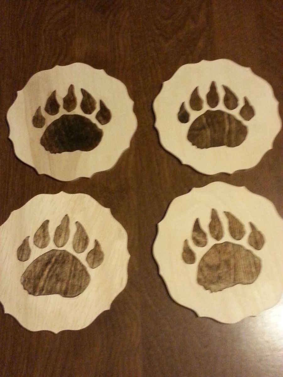 Bear paw beer coasters Bear paw beer coasters