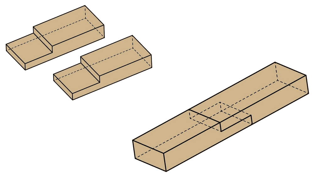 Half lap scarf joint