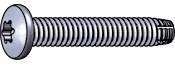 Star drive flat head thread cutting screw type F