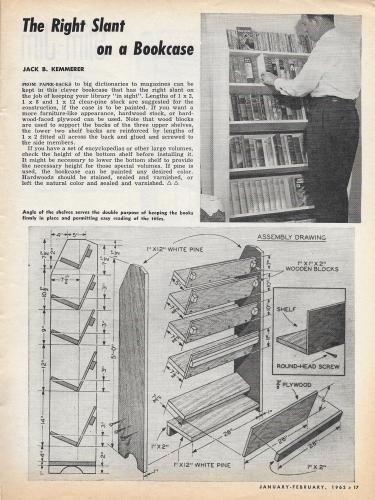 Workbench Magazine 1962 Jan-Feb Slant Bookcase