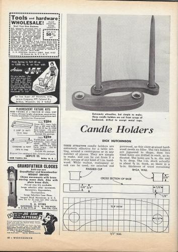 Workbench Magazine 1962 Jan-Feb Candle Holders