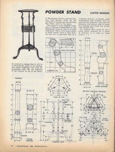 Workbench Magazine 1965 Jan-Feb Powder Stand