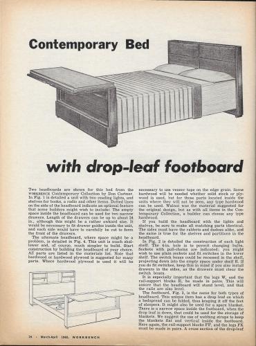 Workbench Magazine Mar-Apr 1965 Contemporary Bed