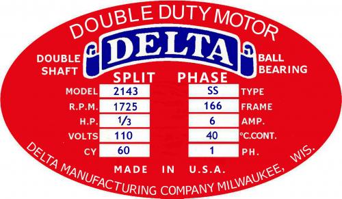 Delta Catalog 800 Motor Badge (1935-36)