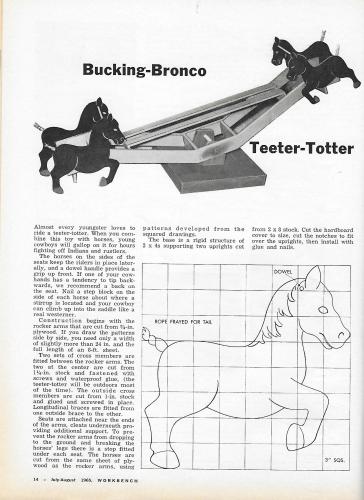 Workbench Magazine 1965 July-August Bucking Bronco Teeter-Totter