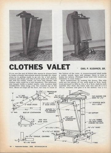 Workbench Magazine September-October 1965 Clothes Valet