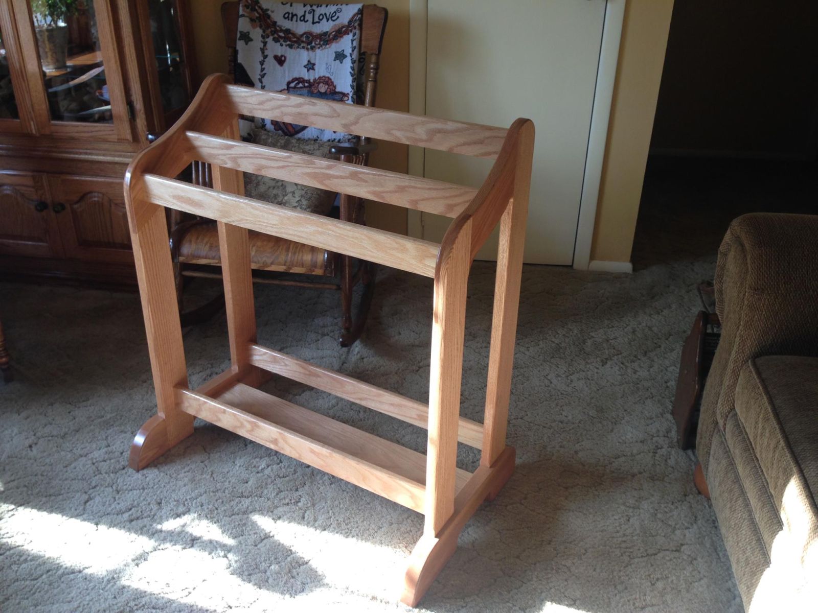 Oak Quilt Rack