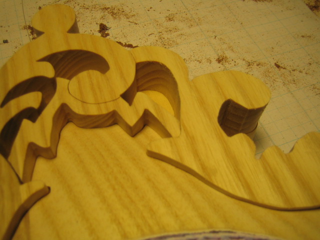 when build these four clocks I cut the inside down first before I started carving the outside so I could get all the pieces to match up on the same level.jpg
