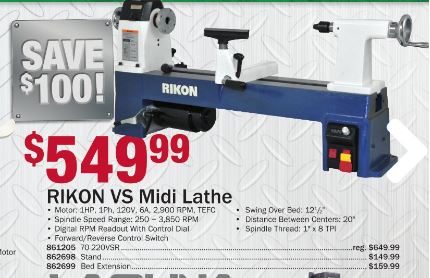 Rikon Midi Lathe -Woodcraft.JPG