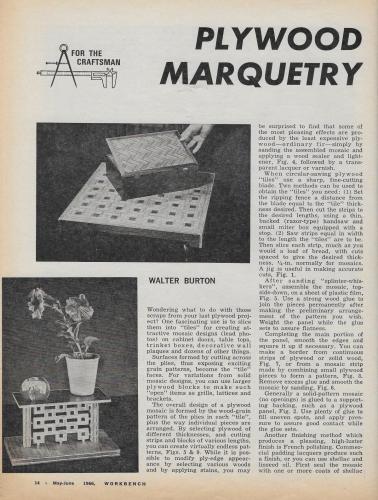 Workbench Magazine May-June 1966 Plywood Marquetry