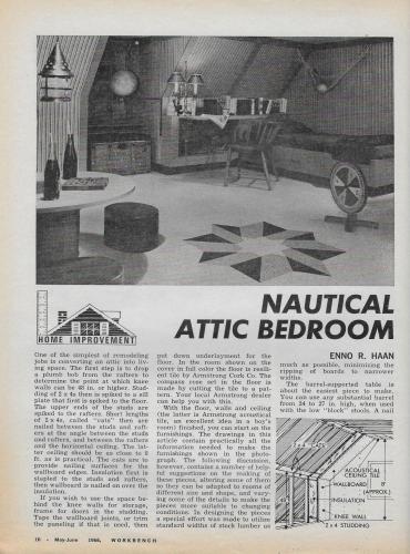 Workbench Magazine May-June 1966 Nautical Attic Bedroom