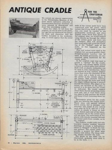 Workbench Magazine May-June 1966 Antique Cradle