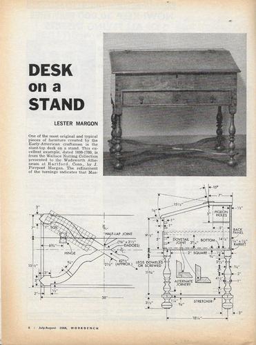 Workbench Magazine July-August 1966 Desk on a Stand