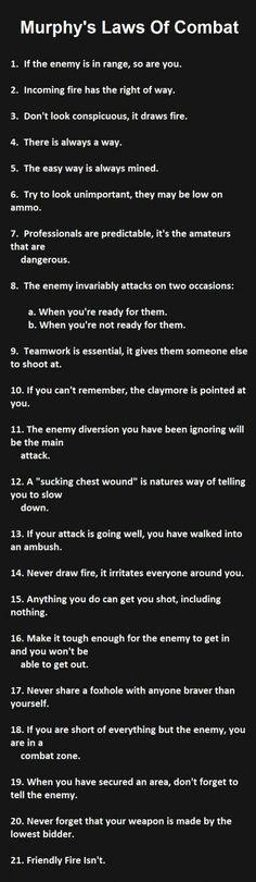 Murphy's laws of combat