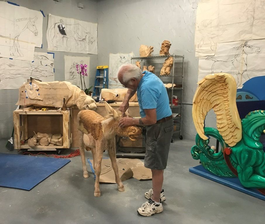 Carousel character animal carvings