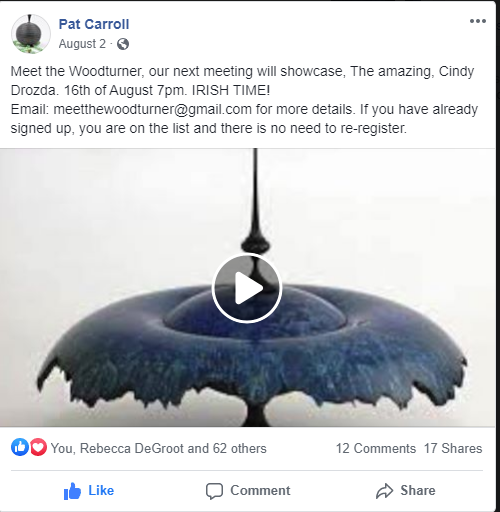 Cindy Drozda on Meet the Woodturner August 16, 2020