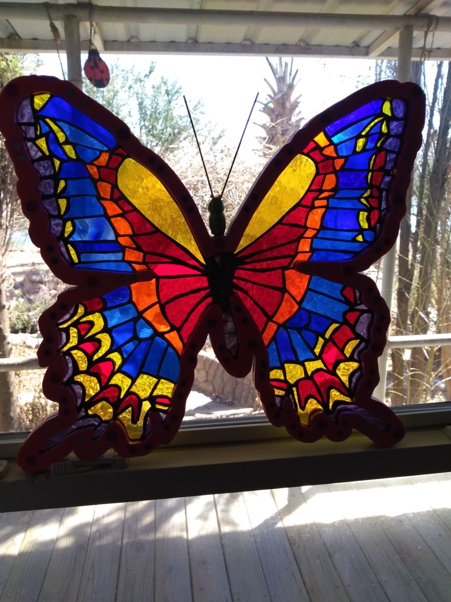 Butterfly with his head on his shoulders
