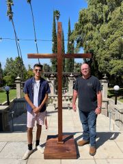 Dad and Son with Cross