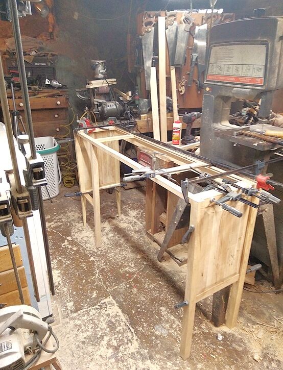 Sideboard Proj., snow day, my work area  .jpg