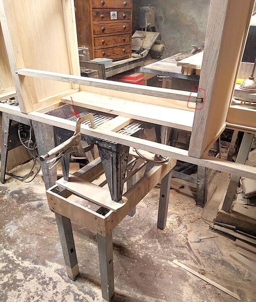 MAR 12, router work, clamped down  .jpg