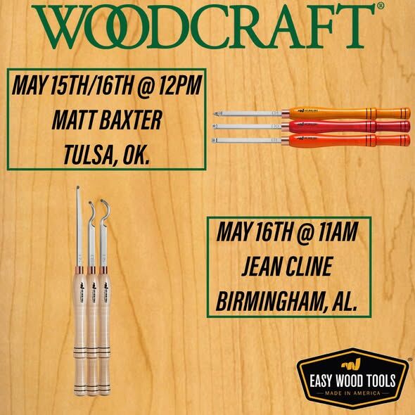 Easy Wood Tools Demonstrations For May 15, 16   2026