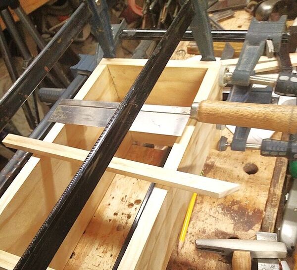 Thin Board Proj., glue up, mitered end  .jpg